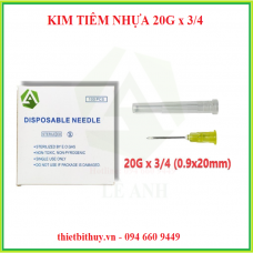 KIM TIÊM ĐỐC NHỰA 20G x 3/4 (0.9x20MM) - DÙNG 1 LẦN