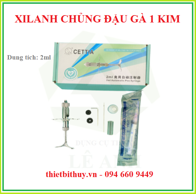 Xilanh tự động chủng đậu gà 2 kim - xilanh tự động - thietbithuy.vn