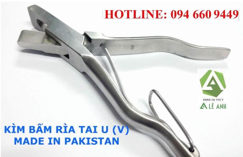 Kìm bấm rìa tai U/V - Thiết bị thú y Lê Anh