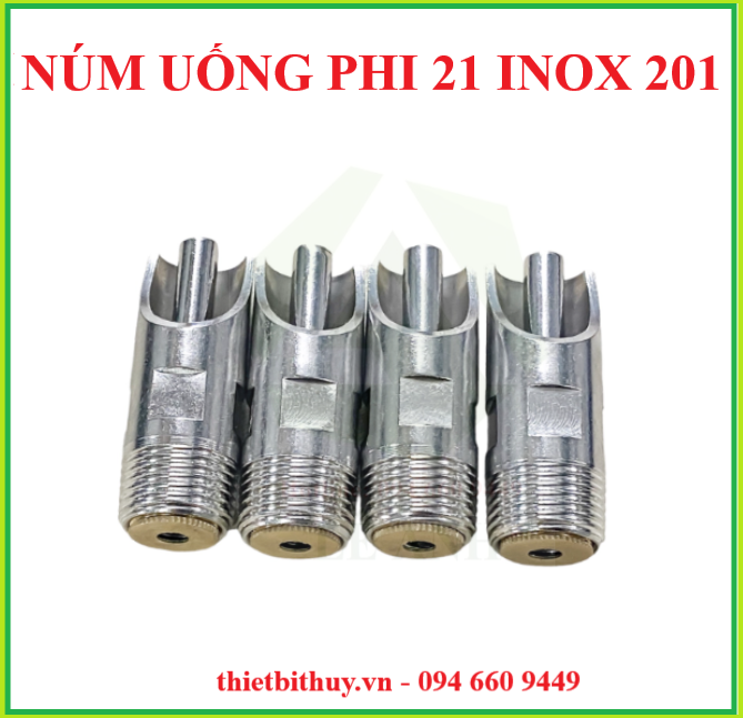 Núm uống phi 21 inox 304 - núm uống tự động cho heo