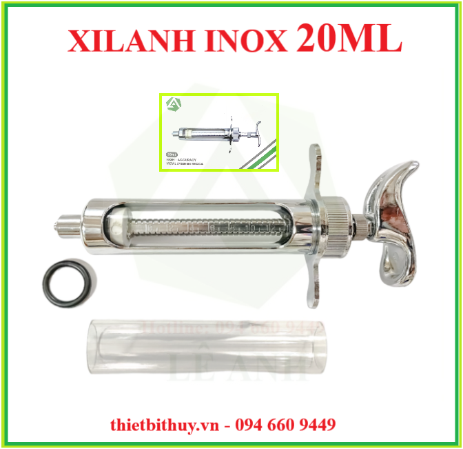 BƠM TIÊM INOX 50ML - BƠM TIÊM DÙNG NHIỀU LẦN - THIETBITHUY.VN