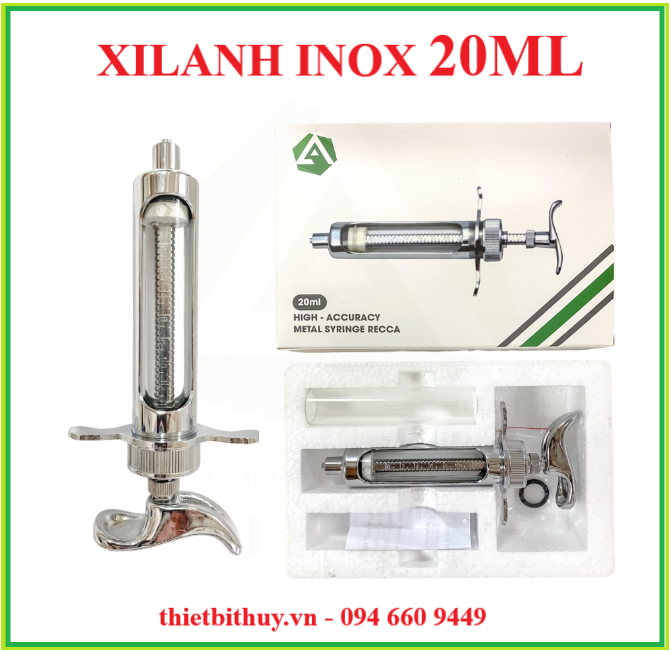 Xilanh inox 20ml cao cấp - Thiết bị thú y Lê Anh