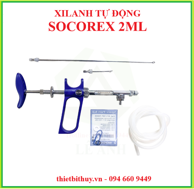 Xilanh tự động Socorex 2ml - Xilanh tự động loại dây - Thiết bị thú y Lê Anh